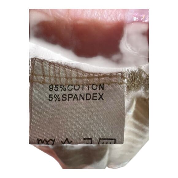 Cottagecore Coastal Neutral Feminine striped wrap puffed sleeves Maxi dress L - Picture 12 of 16